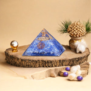 Blue Quartz Orgone Crystal Pyramid