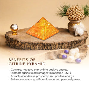 Citrine Orgone Crystal Pyramid for Money