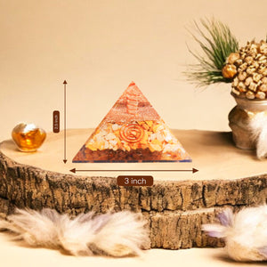 Yellow aventurine Copper Coil Orgone Pyramid