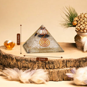 Clear Quartz Copper Coil Orgone Crystal Pyramid