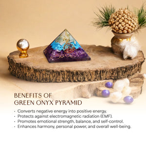 Green Onyx Healing Crystal Stone Pyramid