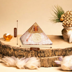 Rose Quartz Flower Of Life Orgone Crystal Pyramid