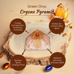 Rose Quartz Flower Of Life Orgone Crystal Pyramid