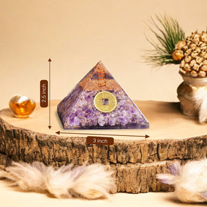 Amethyst Feng Shui Coin Orgone Crystal Pyramid