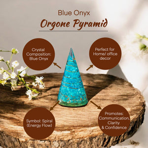Blue Onyx Crystal Pyramid For Calmness