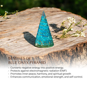 Blue Onyx Crystal Pyramid For Calmness