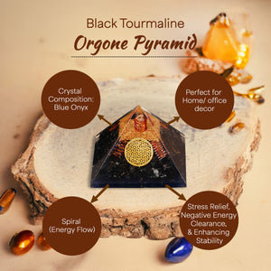 Black Tourmaline Orgone Pyramid For Positivity