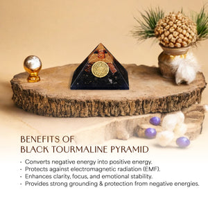 Black Tourmaline Orgone Pyramid For Positivity