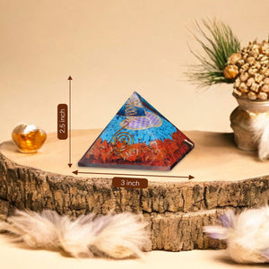 Red Jasper and Turquoise Orgone Crystal Pyramid