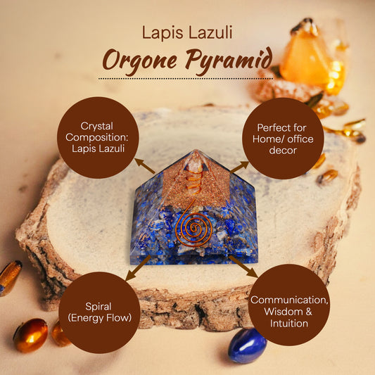 Lapis Lazuli Healing Crystal Pyramid For Confidence