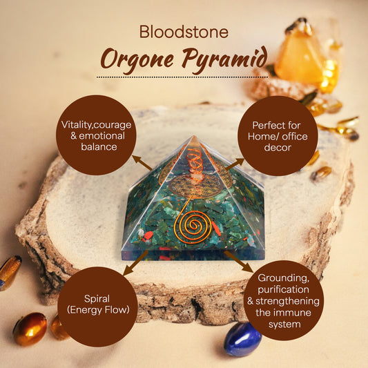 Bloodstone Orgone Crystal Pyramid