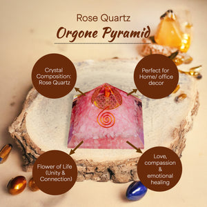 Rose Quartz Crystal Pyramid For Love