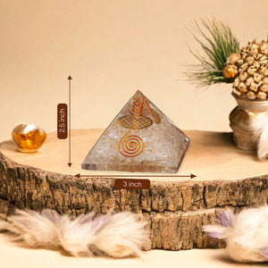 Clear Quartz Orgone Crystal Pyramid For Balance