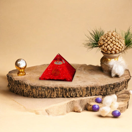 Red Onyx Orgone Crystal Pyramid