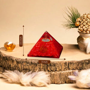 Red Onyx Orgone Crystal Pyramid