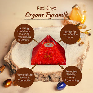Red Onyx Orgone Crystal Pyramid