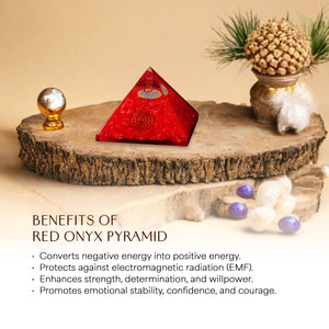 Red Onyx Orgone Crystal Pyramid