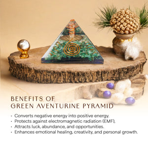 Green Aventurine Healing Crystal Stone Pyramid