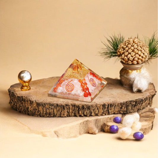 Rose Quartz Healing Crystal Pyramid For Love
