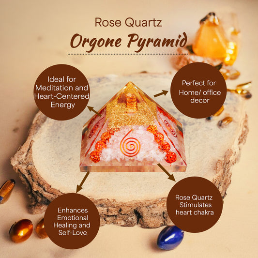Rose Quartz Healing Crystal Pyramid For Love