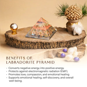 Labradorite Orgone Crystal Pyramid For Strength