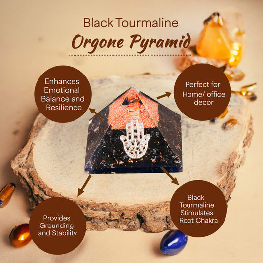 Black Tourmaline Orgone Pyramid For Stability