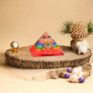 Seven Chakra Onyx Pyramid For Positivity