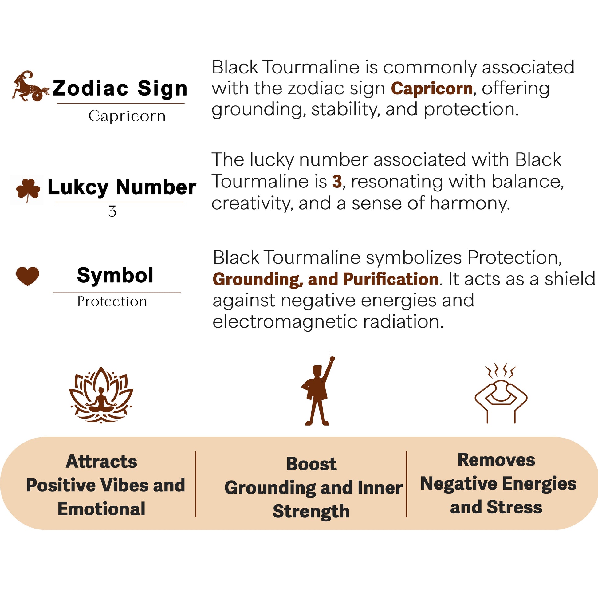 Black Tourmaline Healing Crystal Pyramid For Grounding