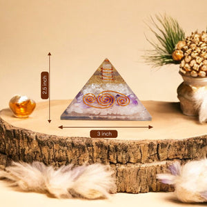 Amethyst and Rose Quartz Orgone Pyramid For Calmness