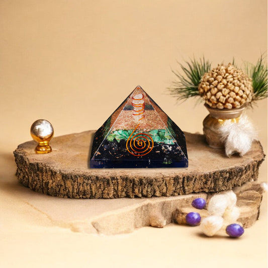 Green Aventurine and Black Aventurine Orgone Pyramid