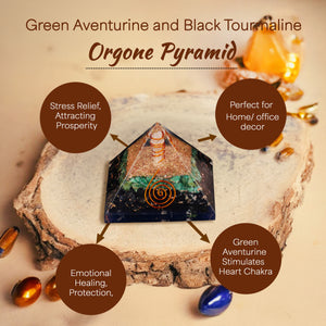 Green Aventurine and Black Aventurine Orgone Pyramid
