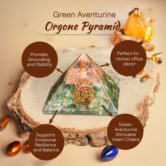 Green Aventurine Healing Crystal Pyramid For Good Luck