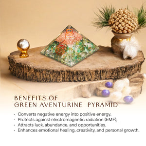 Green Aventurine Healing Crystal Pyramid For Good Luck