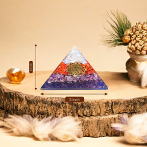 Amethyst, Red Jasper, and Opalite Orgone Pyramid