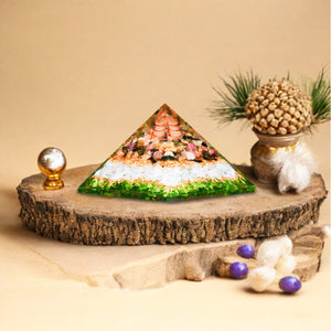 Green Aventurine, opalite, and Multi Tourmaline Orgone Pyramid