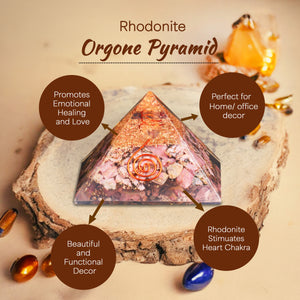 Rhodonite Orgone Crystal Pyramid