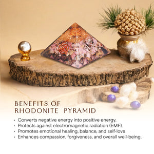 Rhodonite Orgone Crystal Pyramid