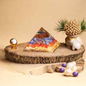 Yellow Aventurine, Carnelian, and Lapis Lazuli Orgone Pyramid