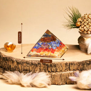 Yellow Aventurine, Carnelian, and Lapis Lazuli Orgone Pyramid