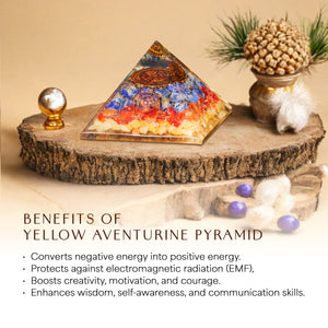 Yellow Aventurine, Carnelian, and Lapis Lazuli Orgone Pyramid