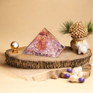 Lepidolite Orgone Crystal Stone Pyramid