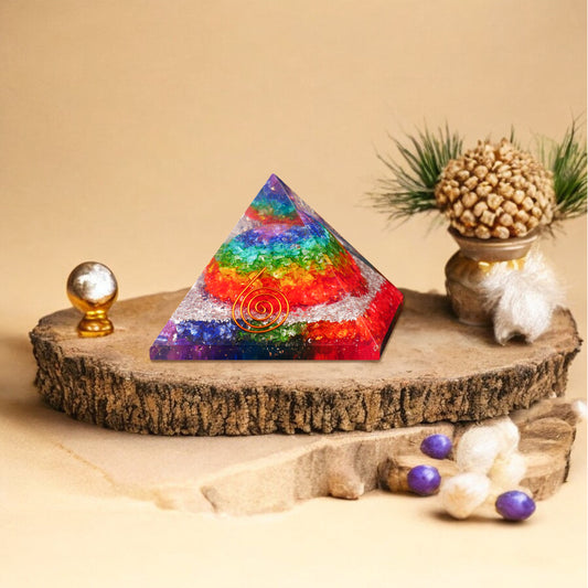 Seven Chakra Orgone Pyramid for Energy Balance