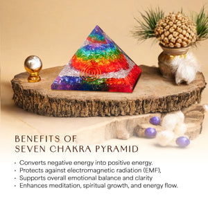 Seven Chakra Orgone Pyramid for Energy Balance