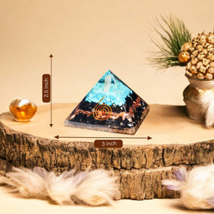 Black Tourmaline and Turquoise Orgone Pyramid