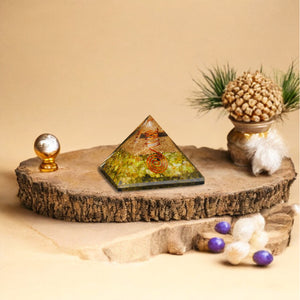 Peridot Orgone Crystal Pyramid
