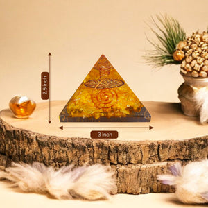 Yellow Onyx Orgone Crystal Pyramid