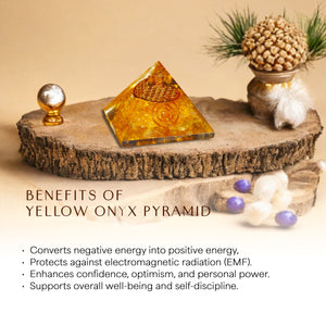 Yellow Onyx Orgone Crystal Pyramid