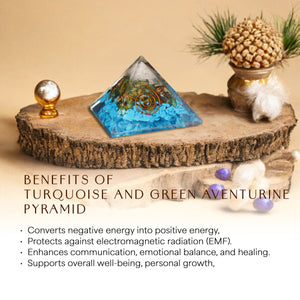 Turquoise and Green Aventurine Orgone Pyramid