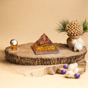 Camel Jasper and Amethyst Orgone Crystal Pyramid