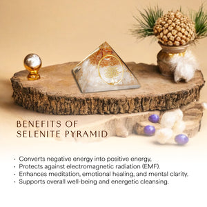 Selenite Orgone Crystal Pyramid For Clarity